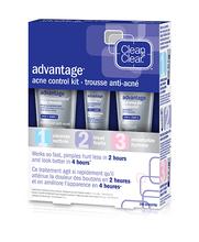 Clean and clear advantage acne control kit box with three products
